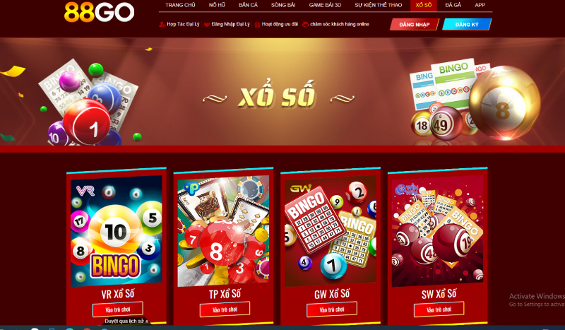  Xổ số online 88GO là tựa game cá cược trên mạng