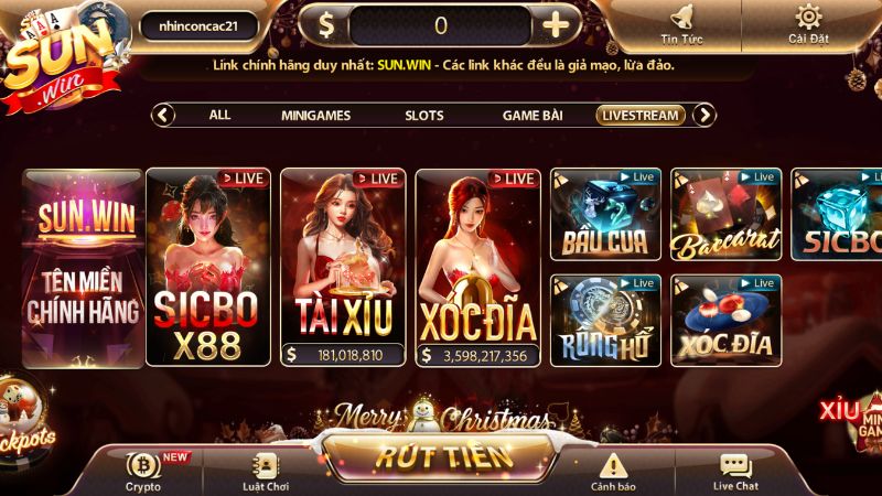 Các trò chơi nổi bật tại Casino Sunwin