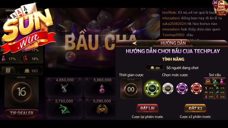 Hướng dẫn cách chơi bầu cua Sunwin cho người mới bắt đầu